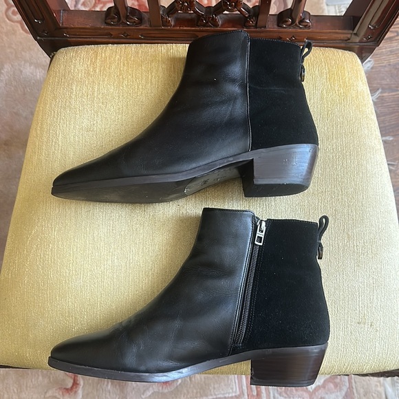 COACH Carmen Semi Matte Calf Leather Suede Ankle Boots Black Size 11 - Picture 12 of 15